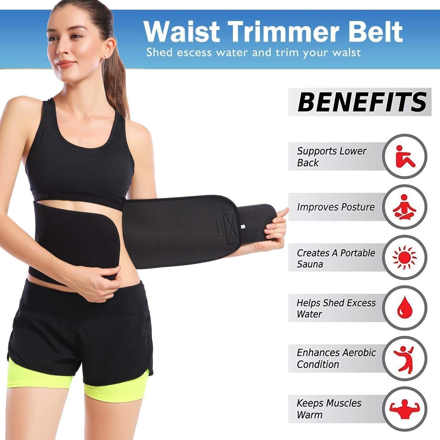 Sweat Slim Belt for Weight Loss | Belly Fat Sweat Belt for Men & Women